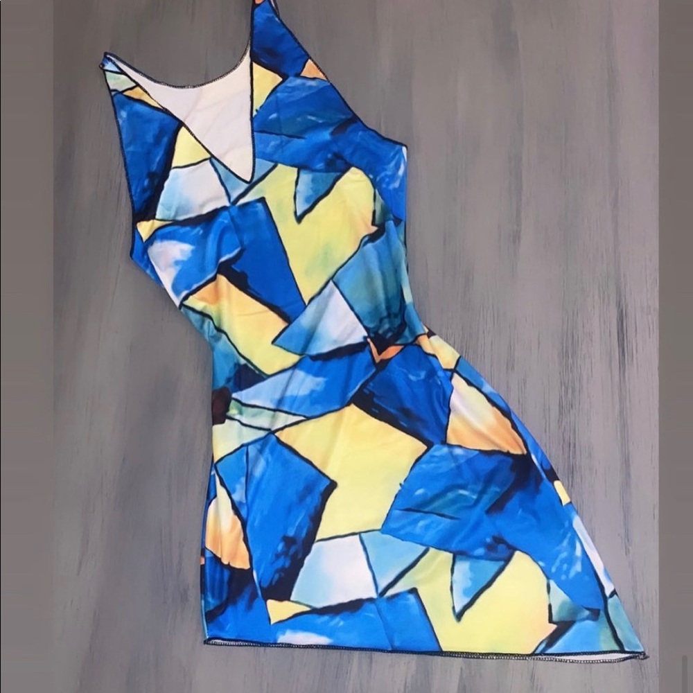 Blue print body dress💙